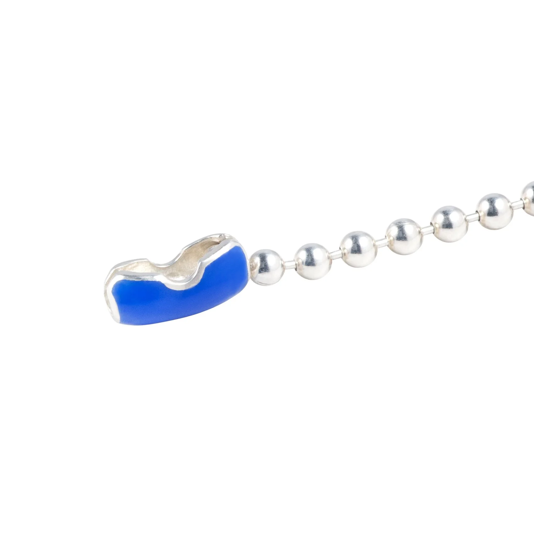 Silver ball chain bracelet with color enamel clasp — JASON Le COMPTE